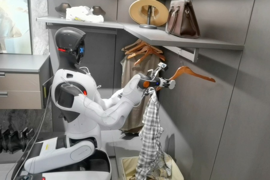 Robot manipulation scene illustrating vision-language-action learning